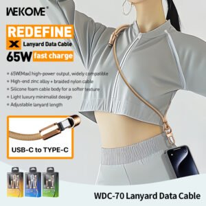 65W USB-C Fast Charge - WDC-70 Premium Braided Lanyard Cable